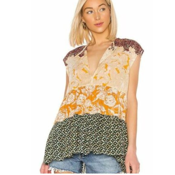 Free People Tops - FREE PEOPLE Gotta Have You tunic in Marigold combo